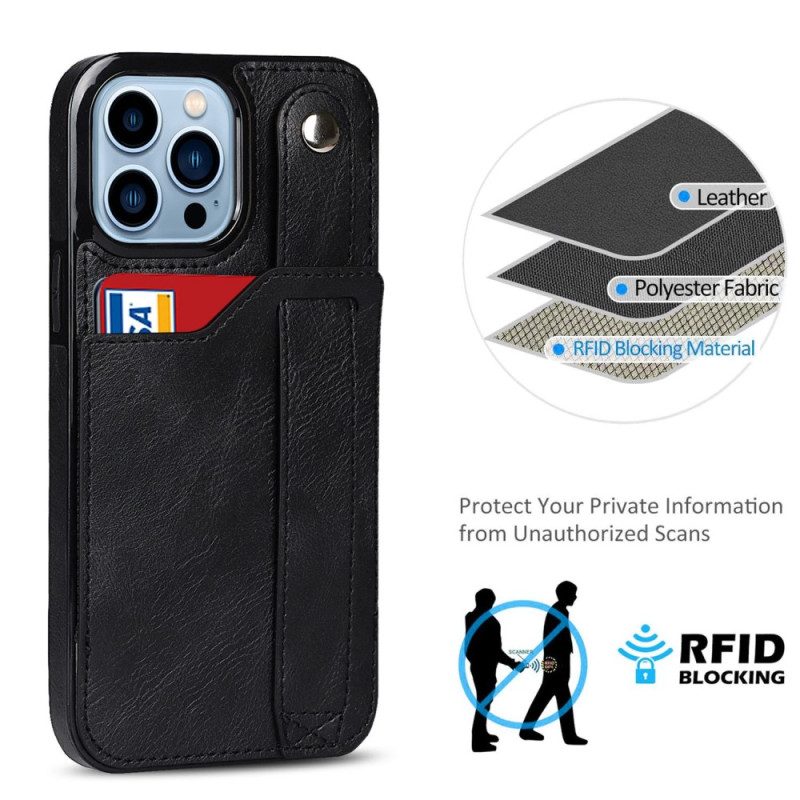 Cover iPhone 14 Pro Portacarte Rfid Con Cinturino