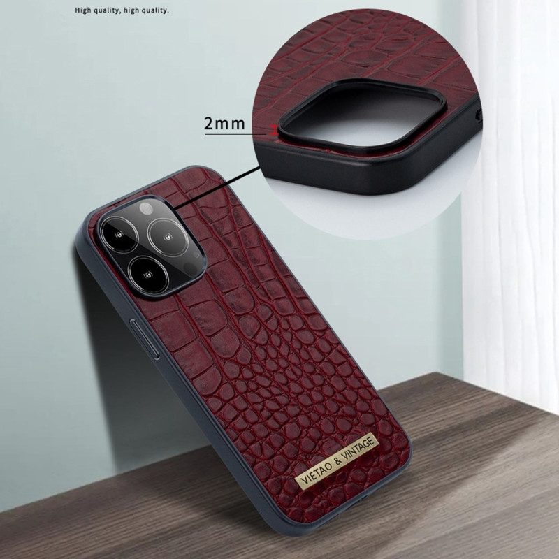 Cover iPhone 14 Pro Similpelle Di Coccodrillo Vietao