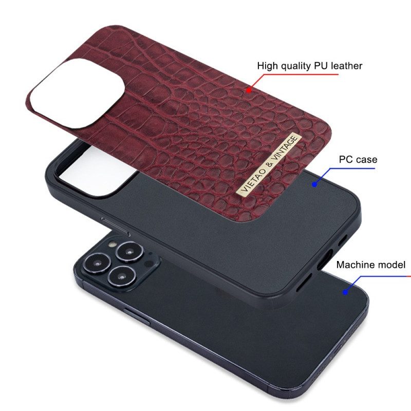 Cover iPhone 14 Pro Similpelle Di Coccodrillo Vietao