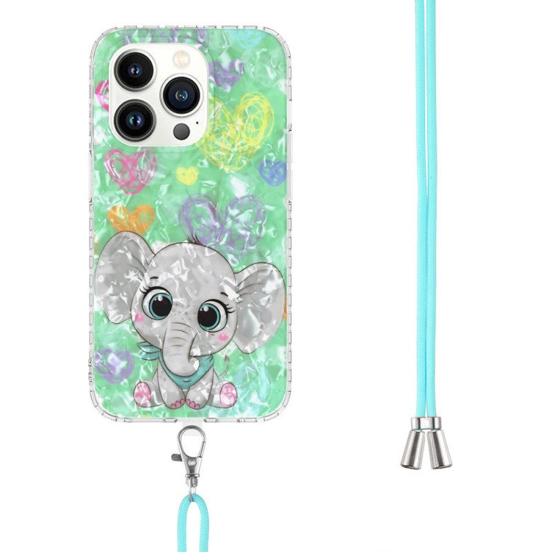 Cover iPhone 14 Pro Stile Elefante Con Filo