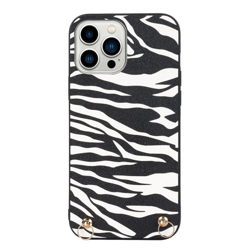 Cover iPhone 14 Pro Zebra Con Tracolla