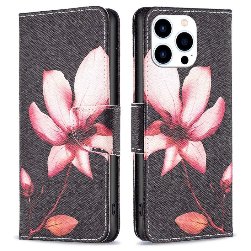 Custodia in pelle iPhone 14 Pro Fiore