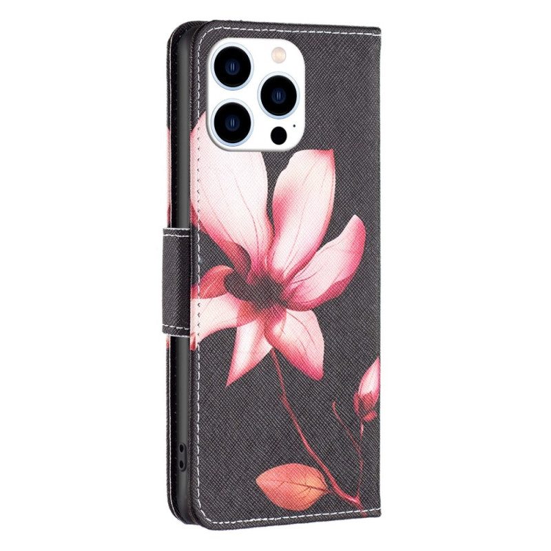 Custodia in pelle iPhone 14 Pro Fiore