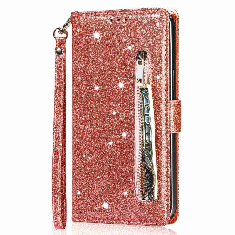 Custodia in pelle iPhone 14 Pro Stile Glitter Paillettes