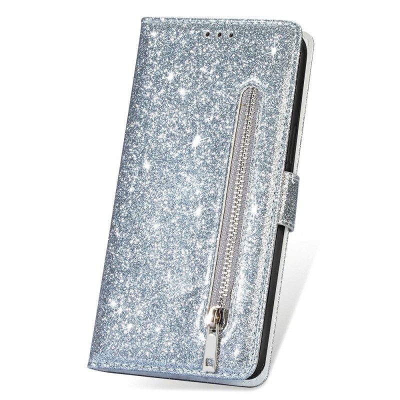 Custodia in pelle iPhone 14 Pro Stile Glitter Paillettes