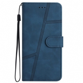 Custodia in pelle iPhone 14 Pro Strappy Stile In Pelle Eleganza