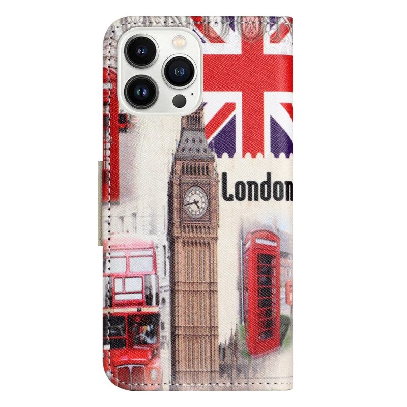 Custodia in pelle iPhone 14 Pro Viaggio A Londra