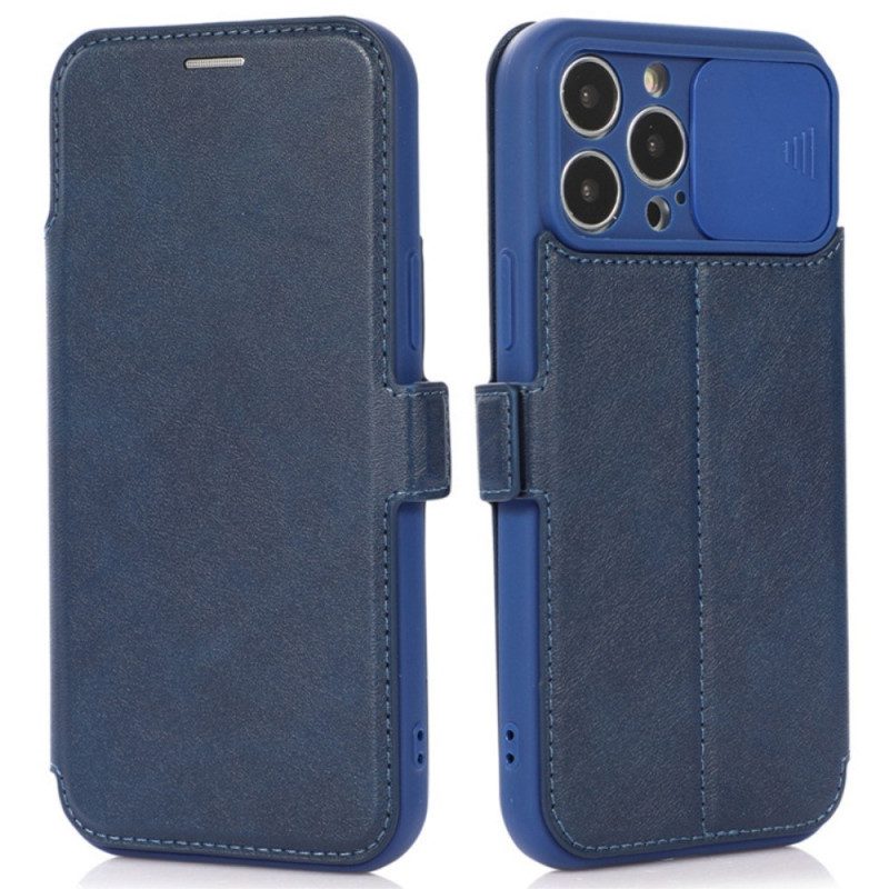 Folio Cover iPhone 14 Pro Custodia in pelle Protezione Della Fotocamera Con Cerniera