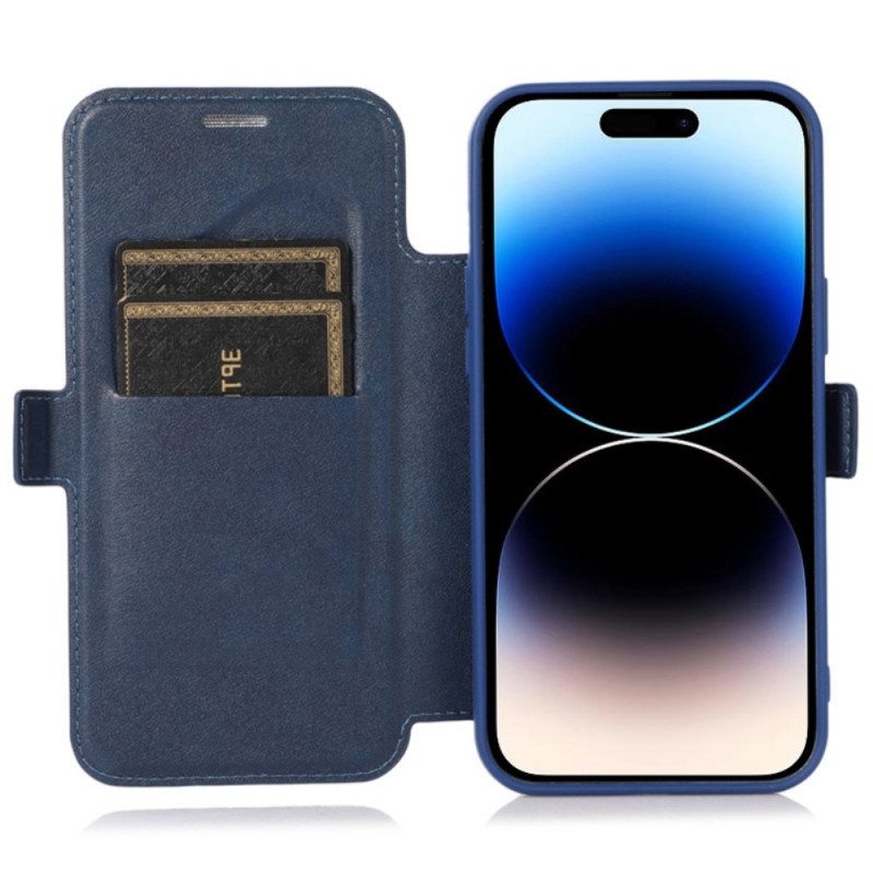 Folio Cover iPhone 14 Pro Custodia in pelle Protezione Della Fotocamera Con Cerniera