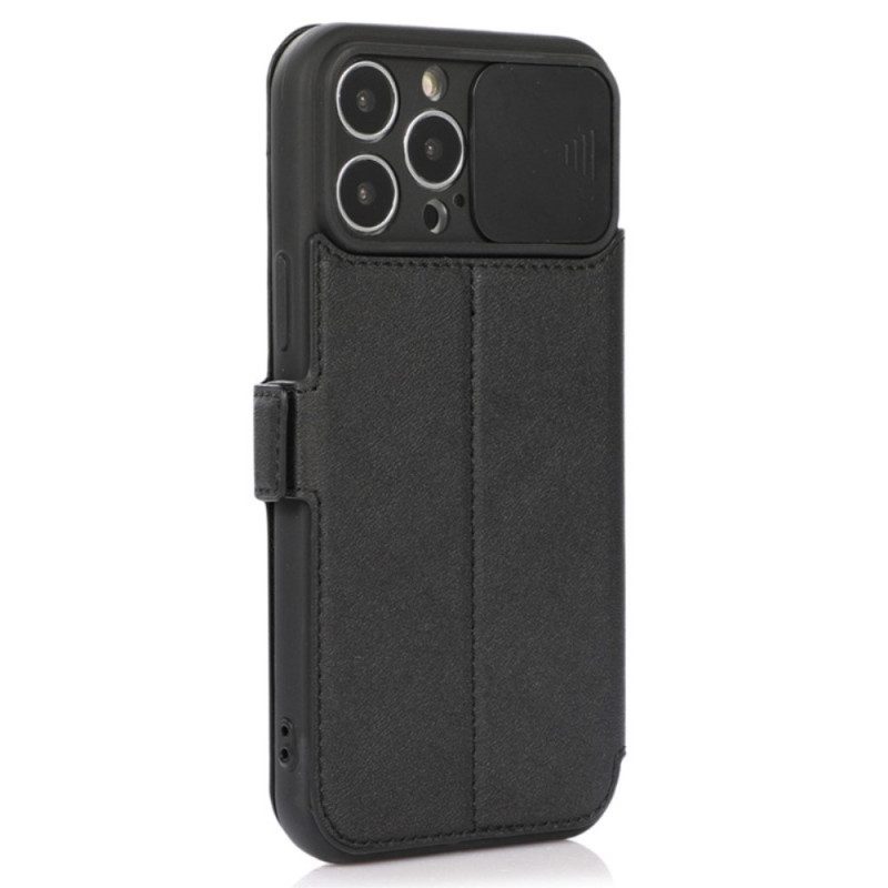 Folio Cover iPhone 14 Pro Custodia in pelle Protezione Della Fotocamera Con Cerniera