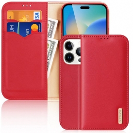 Folio Cover iPhone 14 Pro Custodia in pelle Serie Hivo Dux Ducis