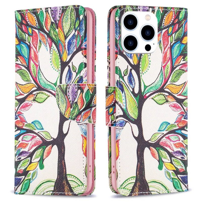 Folio Cover iPhone 14 Pro Pittura Ad Albero