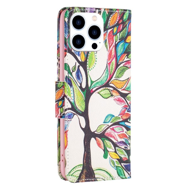 Folio Cover iPhone 14 Pro Pittura Ad Albero