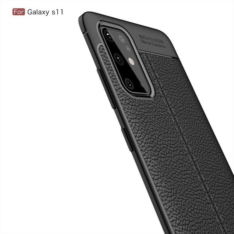 Cover Samsung Galaxy S20 Plus / S20 Plus 5G Doppia Linea Di Litchi