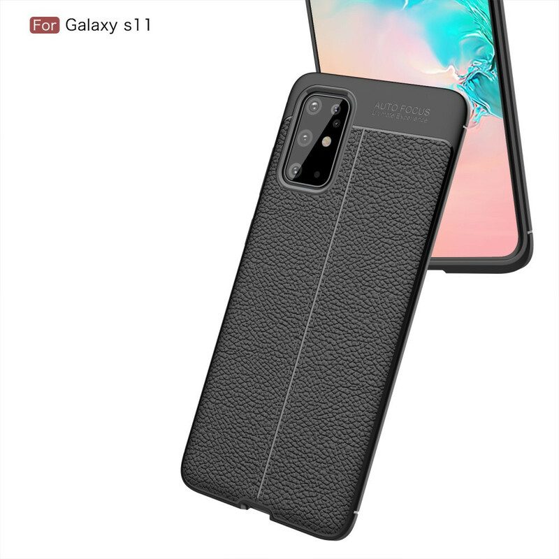 Cover Samsung Galaxy S20 Plus / S20 Plus 5G Doppia Linea Di Litchi