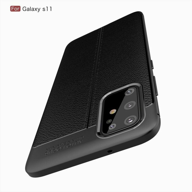 Cover Samsung Galaxy S20 Plus / S20 Plus 5G Doppia Linea Di Litchi