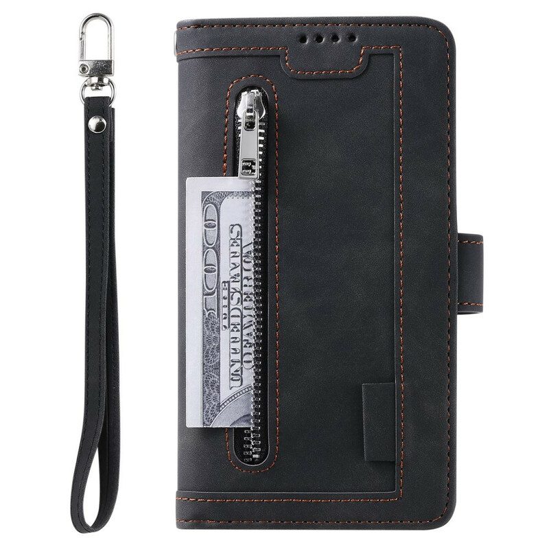 Custodia in pelle Samsung Galaxy S20 Plus / S20 Plus 5G Contorni Rinforzati Tasca Con Zip