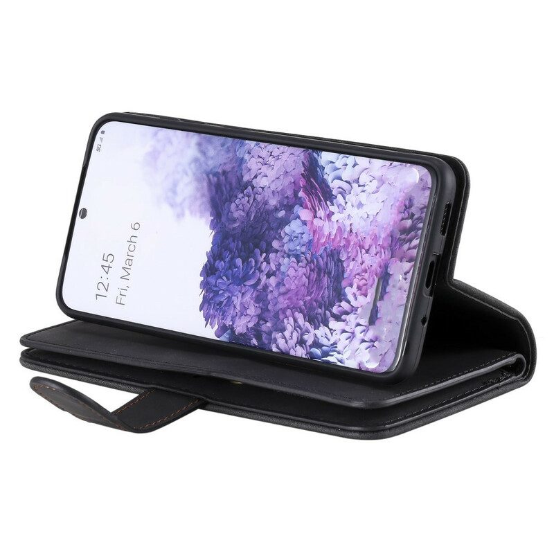 Custodia in pelle Samsung Galaxy S20 Plus / S20 Plus 5G Contorni Rinforzati Tasca Con Zip