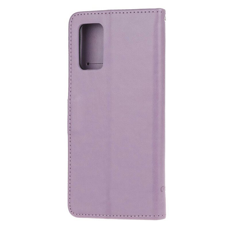 Custodia in pelle Samsung Galaxy S20 Plus / S20 Plus 5G Discrezione Farfalle Con Cinturino