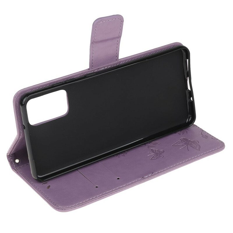 Custodia in pelle Samsung Galaxy S20 Plus / S20 Plus 5G Discrezione Farfalle Con Cinturino