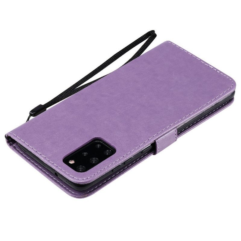 Custodia in pelle Samsung Galaxy S20 Plus / S20 Plus 5G Gatto E Ape Con Cordino