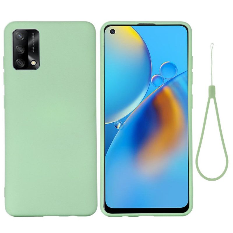 Cover Oppo A74 4G Silicone Liquido Con Cordino