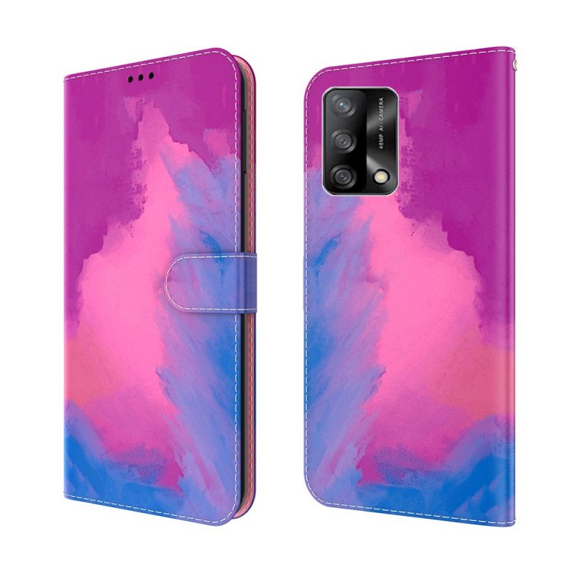 Custodia in pelle Oppo A74 4G Acquerello