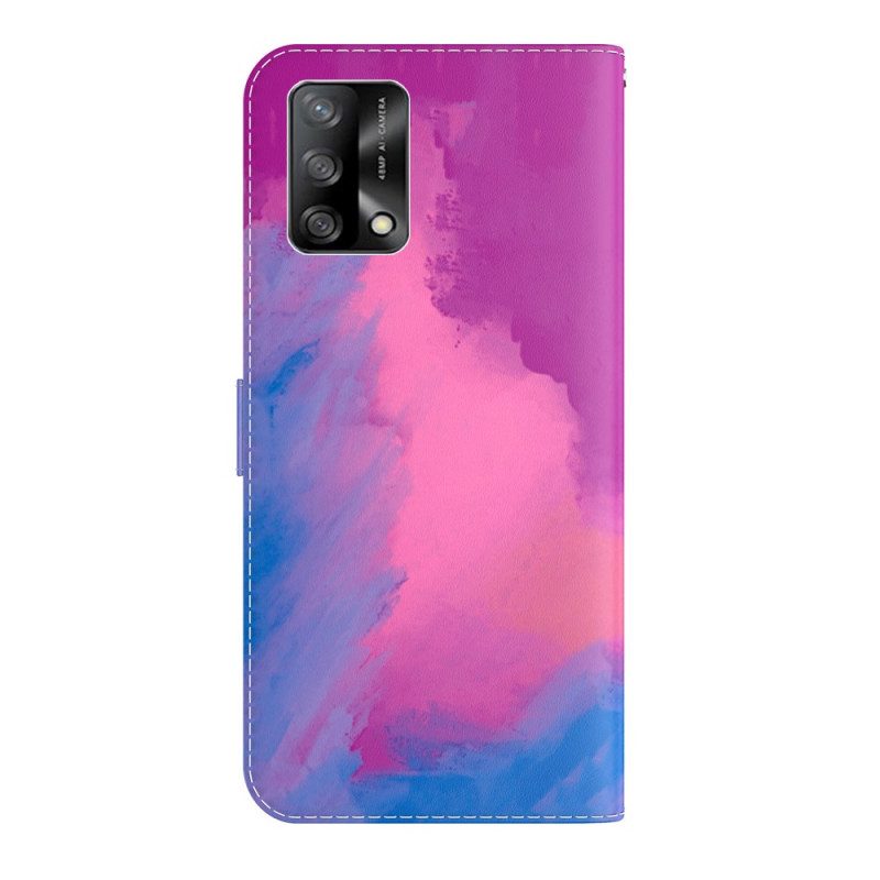 Custodia in pelle Oppo A74 4G Acquerello