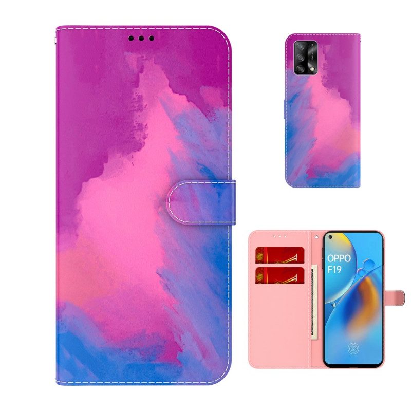 Custodia in pelle Oppo A74 4G Acquerello