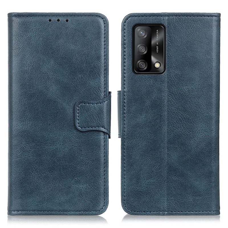 Custodia in pelle Oppo A74 4G Chiusura Reversibile Effetto Pelle