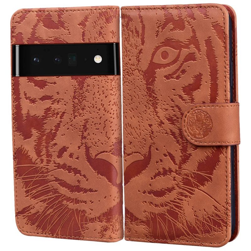 Custodia in pelle Oppo A74 4G Stampa Faccia Di Tigre