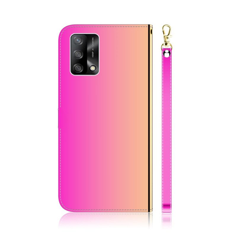 Folio Cover Oppo A74 4G Copri Specchietto In Ecopelle