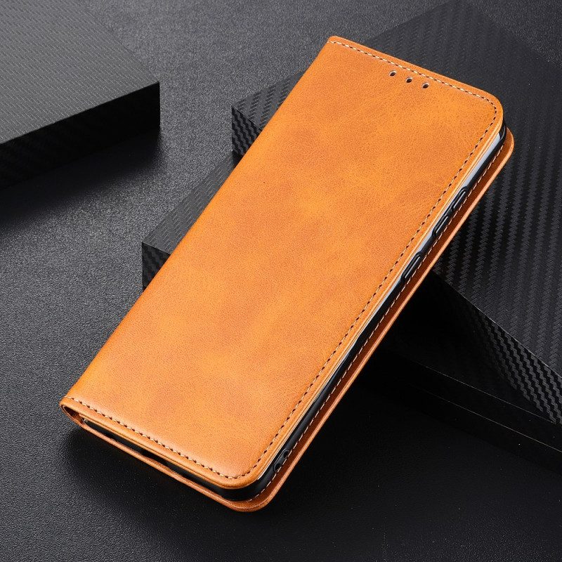 Folio Cover Oppo A74 4G Custodia in pelle Pelle Crosta Eleganza