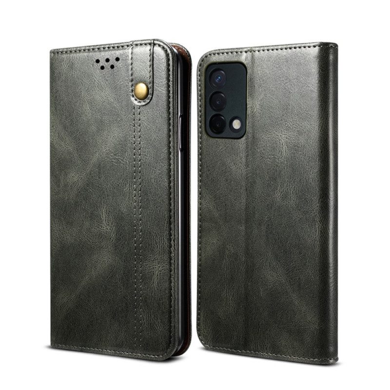 Folio Cover Oppo A74 4G Custodia in pelle Ecopelle Cerata