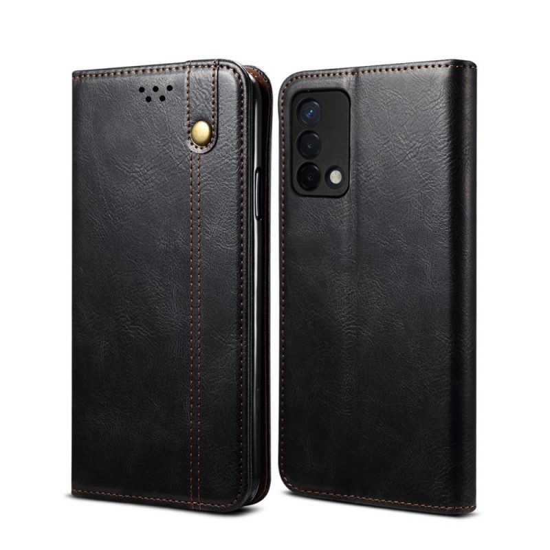 Folio Cover Oppo A74 4G Custodia in pelle Ecopelle Cerata