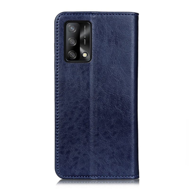 Folio Cover Oppo A74 4G Custodia in pelle Struttura In Pelle