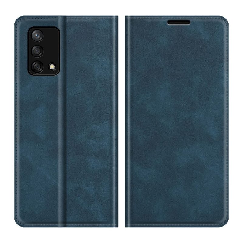 Folio Cover Oppo A74 4G Custodia in pelle Tocco Di Pelle