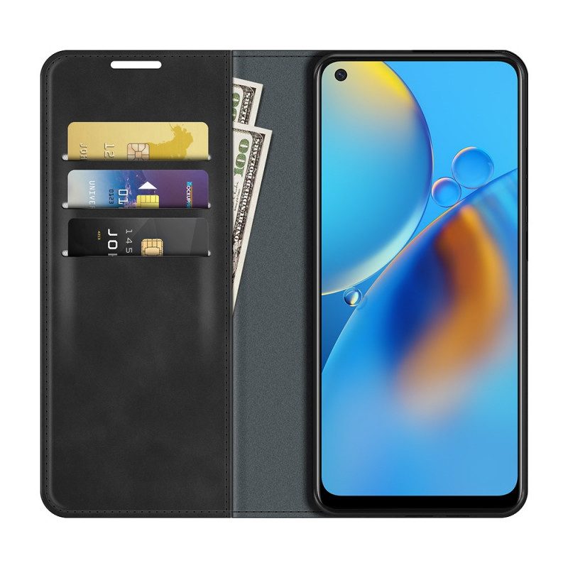 Folio Cover Oppo A74 4G Custodia in pelle Tocco Di Pelle