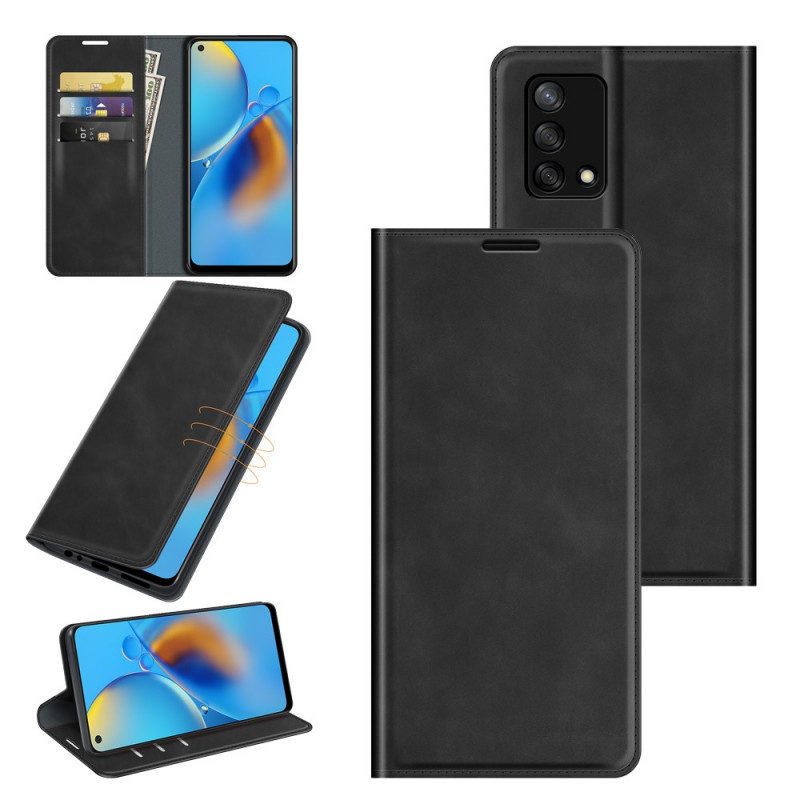 Folio Cover Oppo A74 4G Custodia in pelle Tocco Di Pelle