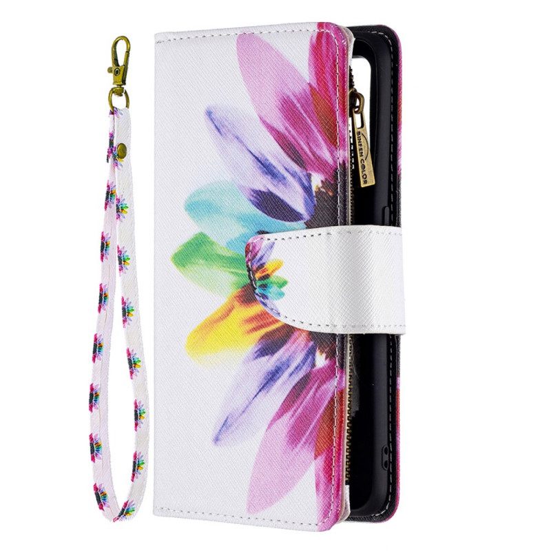 Folio Cover Oppo A74 4G Tasca Con Zip A Fiore