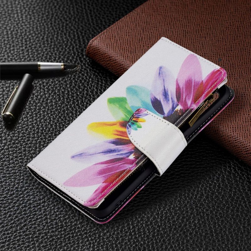 Folio Cover Oppo A74 4G Tasca Con Zip A Fiore