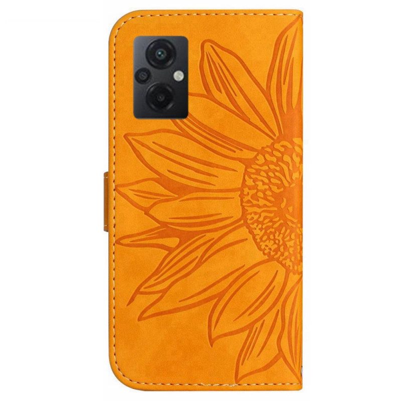 Custodia in pelle Poco M4 5G Girasole Con Cordino