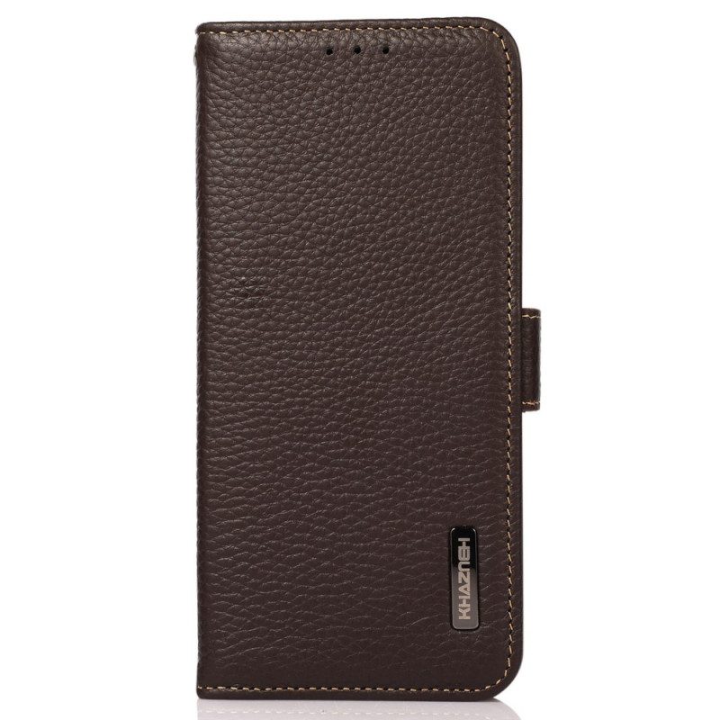 Folio Cover Poco M4 5G Pelle Litchi Khazneh Rfid