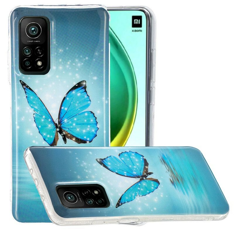 Cover Xiaomi Mi 10T / 10T Pro Farfalla Blu Fluorescente