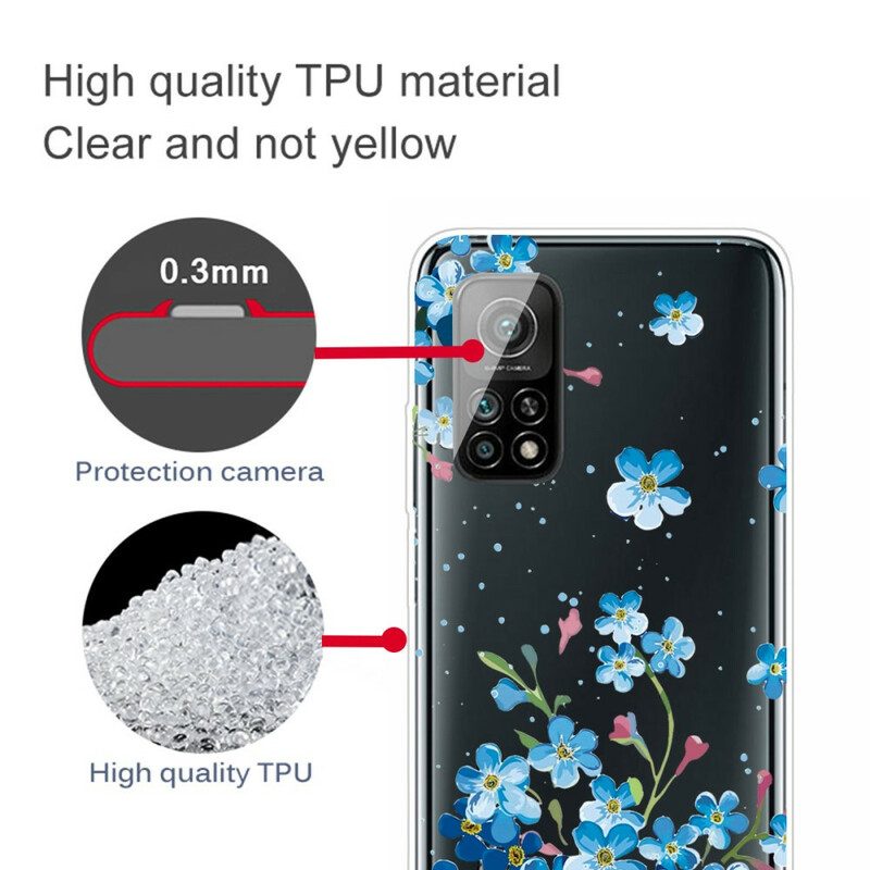 Cover Xiaomi Mi 10T / 10T Pro Mazzo Di Fiori Blu