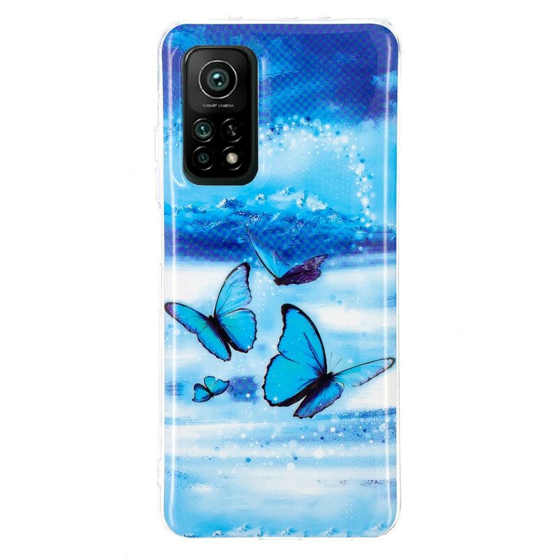 Cover Xiaomi Mi 10T / 10T Pro Serie Di Farfalle Fluorescenti