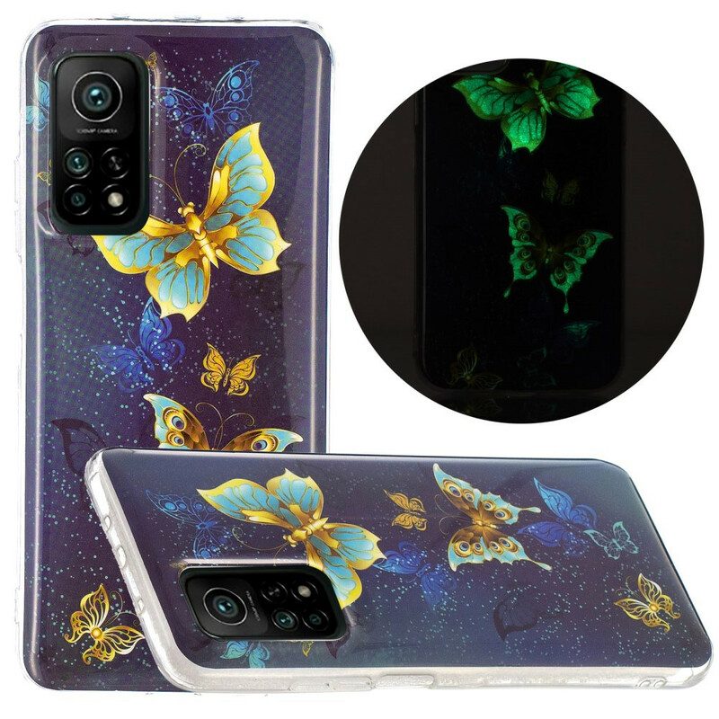 Cover Xiaomi Mi 10T / 10T Pro Serie Di Farfalle Fluorescenti