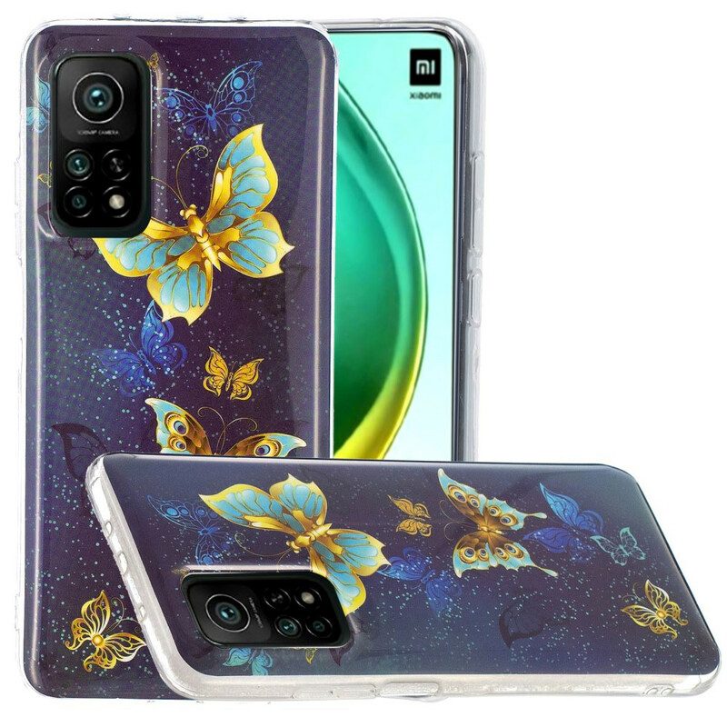 Cover Xiaomi Mi 10T / 10T Pro Serie Di Farfalle Fluorescenti