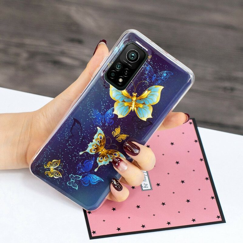 Cover Xiaomi Mi 10T / 10T Pro Serie Di Farfalle Fluorescenti