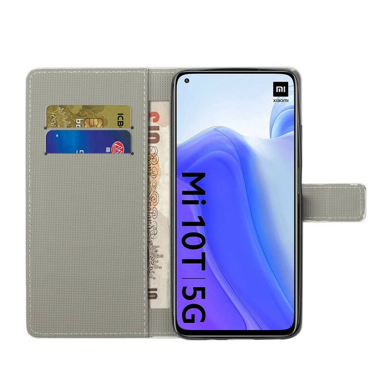 Custodia A Portafoglio Xiaomi Mi 10T / 10T Pro Farfalla Blu